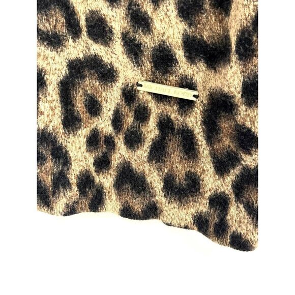 Michael Kors Medium Cotton Blend V-neck Leopard Print Sweater SZ M GUC - Picture 4 of 4
